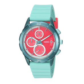 Watch strap Fossil ES4171 Silicone Mint green 20mm